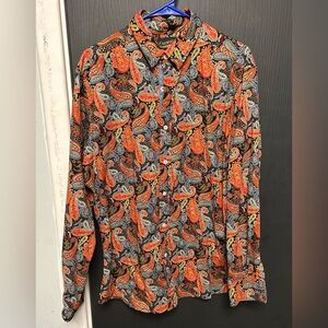 Daniel Cremieux Men's Paisley Shirt - Orange, Black, White